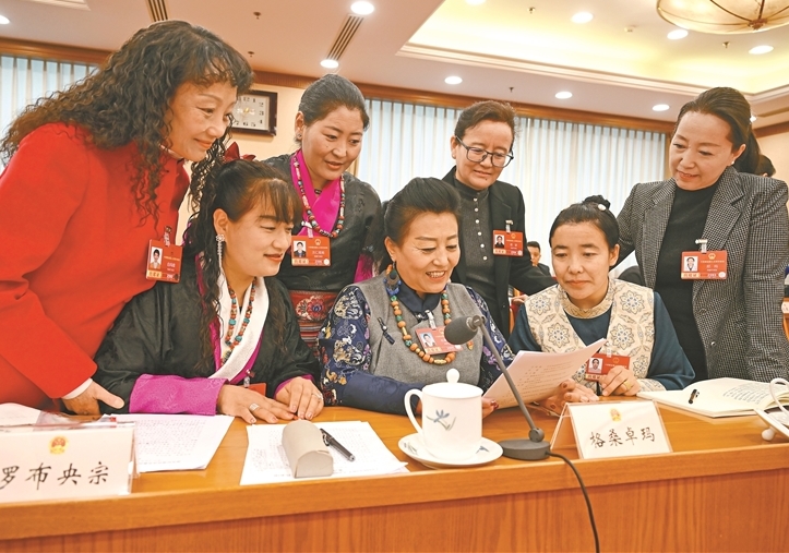 两会现场|西藏代表团举行全体会议