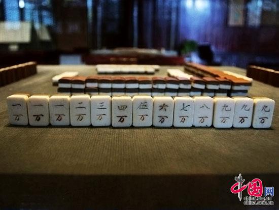 这是古老的竹制麻将。李中华摄影