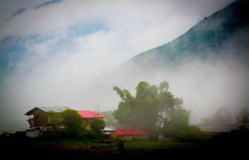 背崩乡晨曦小景