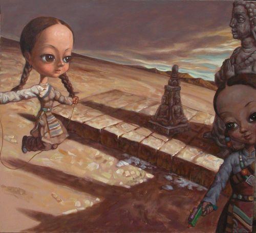 广场上的游戏之二 2008年 100x120cm 布上丙稀