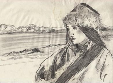 少女（作品插画）。