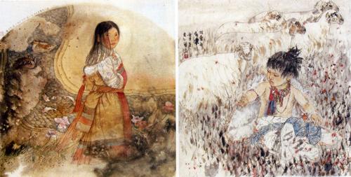 李知宝《走过圣湖》《牧童》