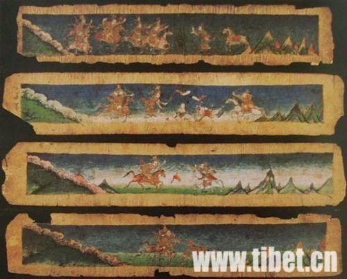 斯文•赫定之《向西之路》中刊载的格萨尔旧本中的插图。次旺仁钦翻拍，诺布旺丹供图。