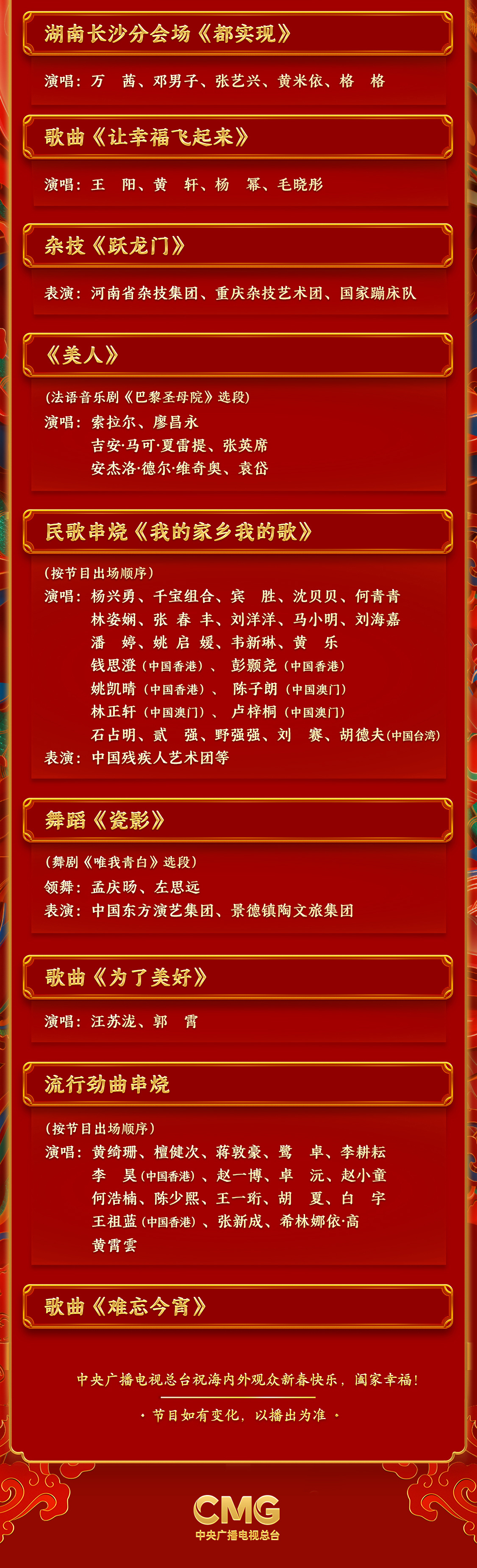 期待中央广播电视总台2024年春节联欢晚会节目单发布