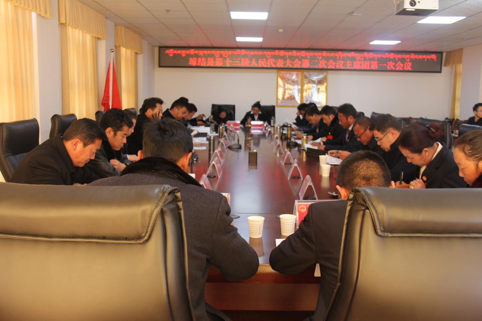 图4为：琼结县第十三届人民代表大会第二次会议举行主席团第一次会议。.JPG