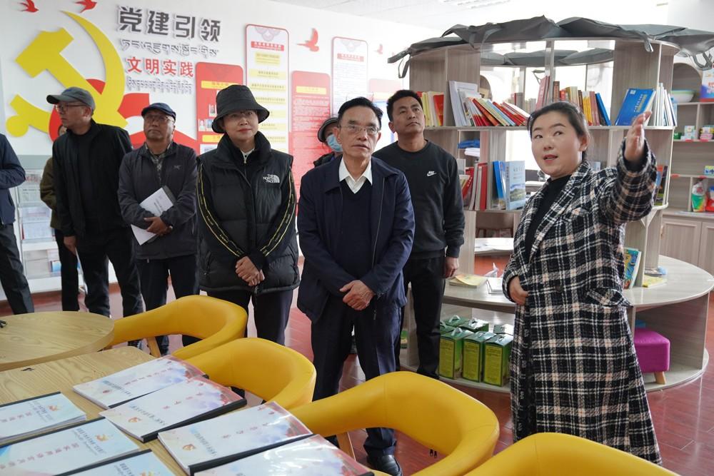 图为调研组在琼结县下水乡下水村“文化银行”调研。.JPG